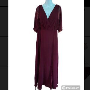 AW Bridal Burgundy Bridesmaid Dress